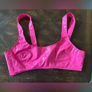 Hot Pink Pleather Bralette